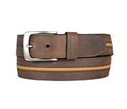 Canvas & Leather Belt, Brown, dynamic