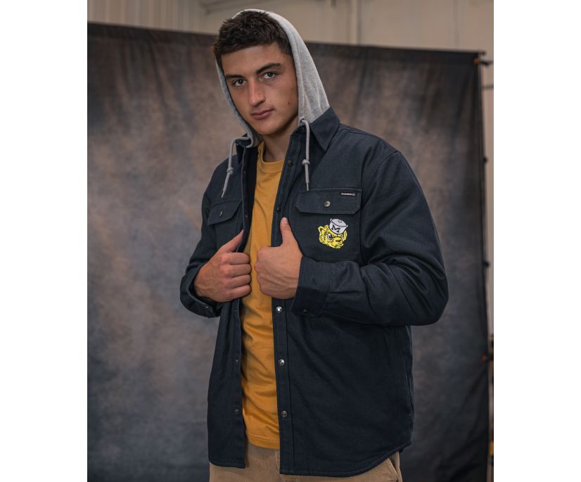 Wolverine x University of Michigan​  Overman Hooded Canvas Shirt-Jac, Navy, dynamic 4