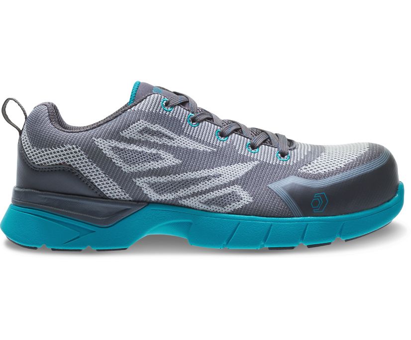 Jetstream 2 CSA CarbonMax Safety Toe Work Shoe, Grey/Teal, dynamic