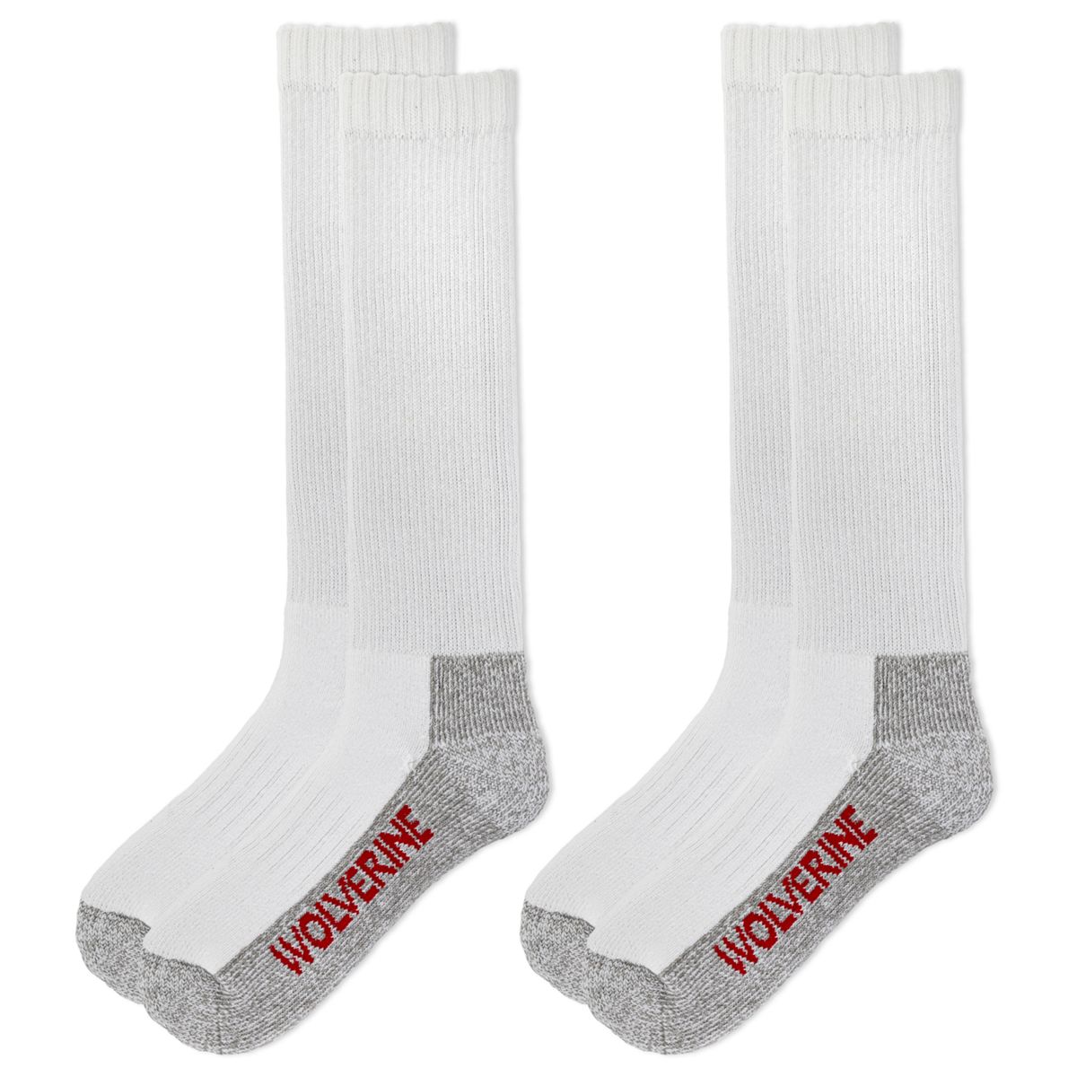 2-PK Steel-Toe Cotton Over-the-Calf Sock, White, dynamic 3