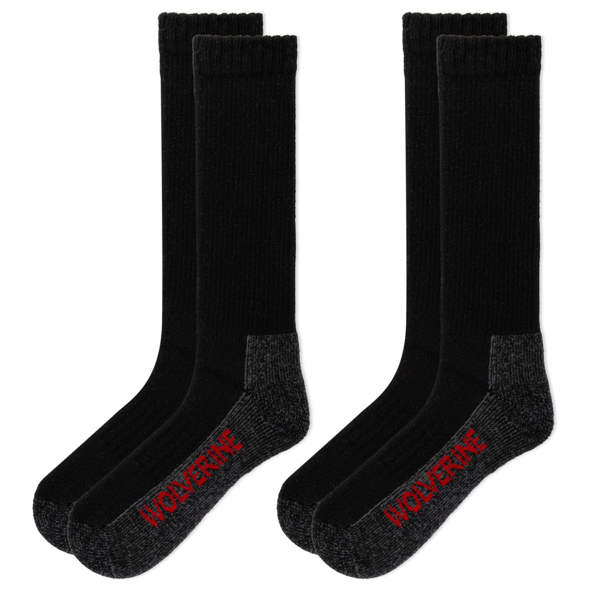 2-PK Steel-Toe Cotton Crew Sock, Black, dynamic 2
