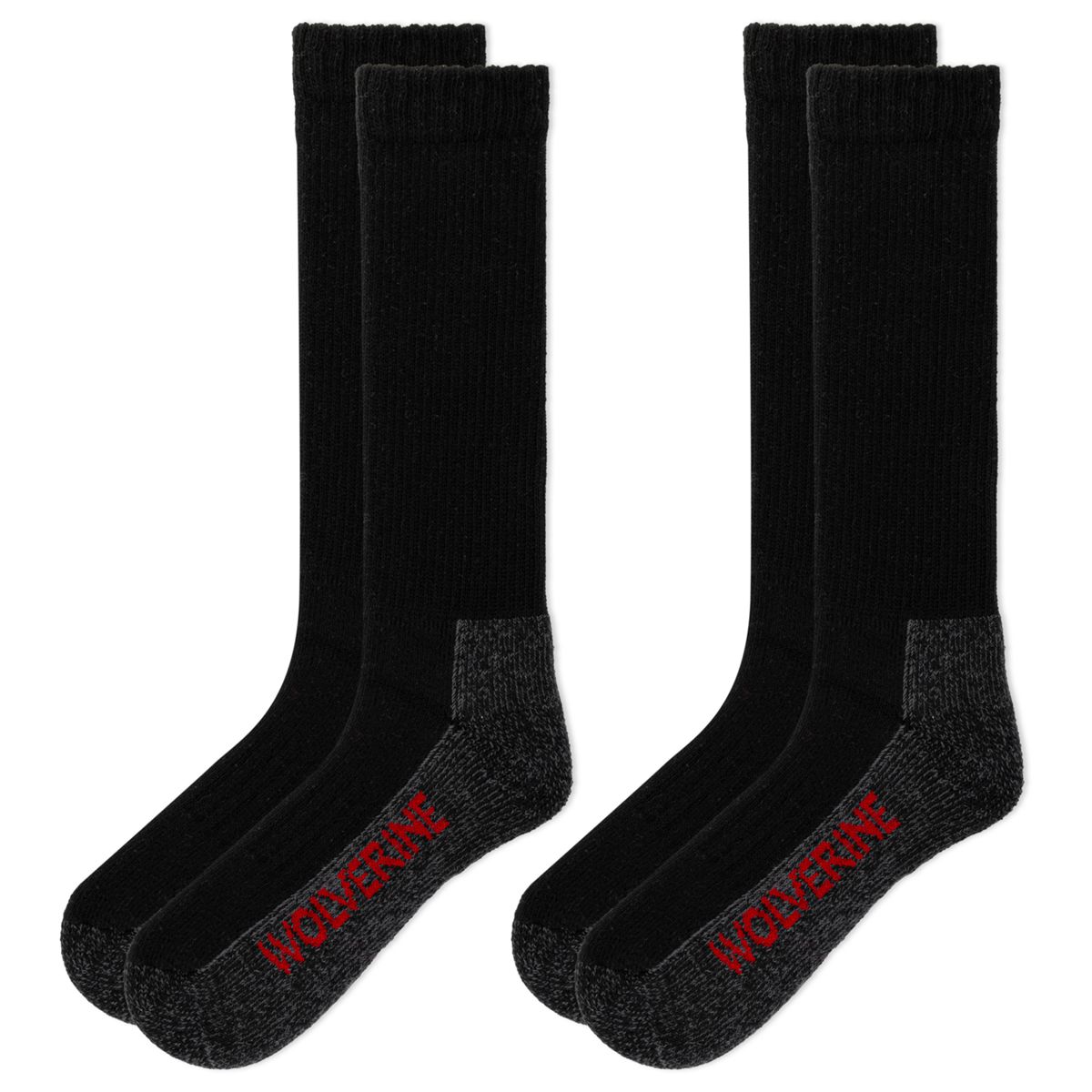 2-PK Steel-Toe Cotton Over-the-Calf Sock, Black, dynamic 3