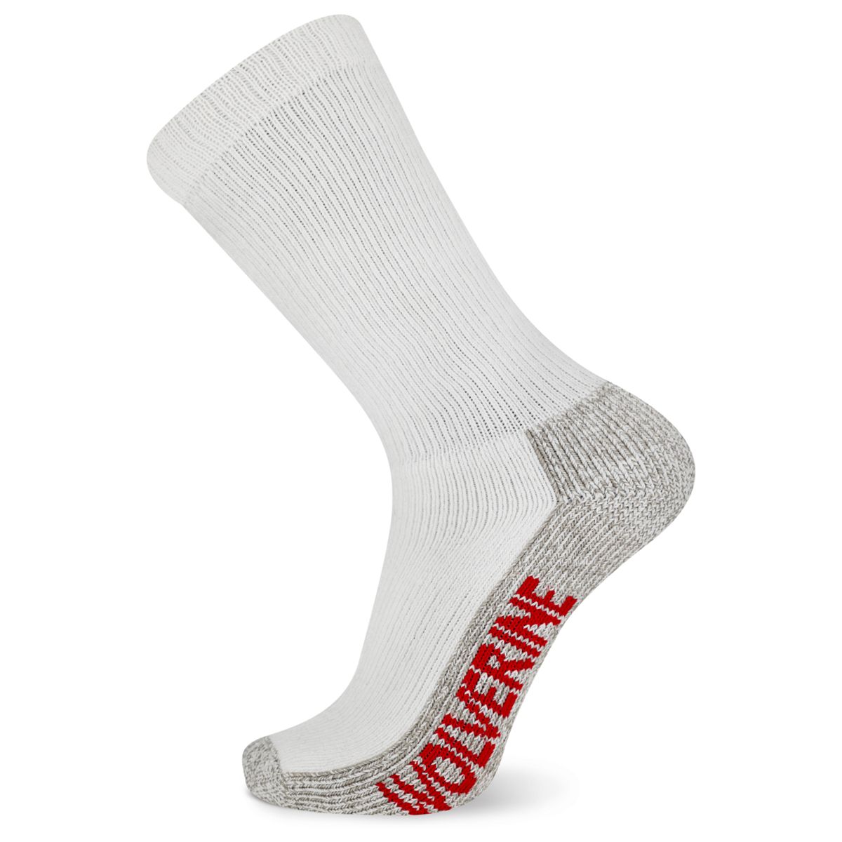 2-PK Steel-Toe Cotton Crew Sock, White, dynamic