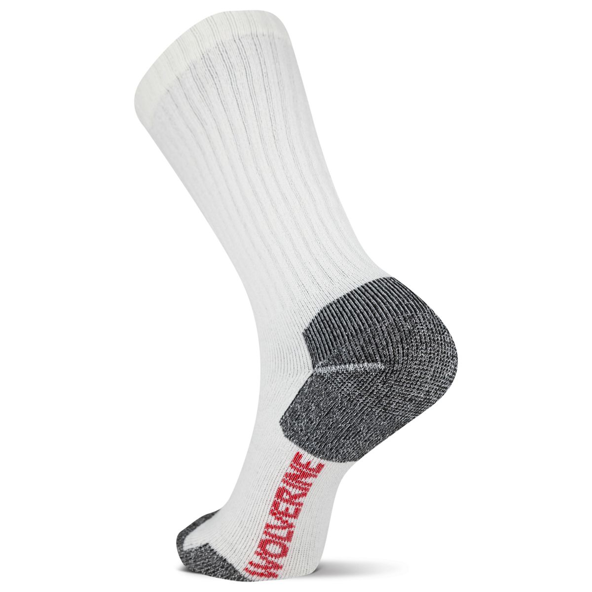 2-PK Safety-Toe Moisture-Wicking Crew Sock, White, dynamic 2