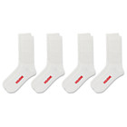4-PK Cotton Crew Sock, White, dynamic 3
