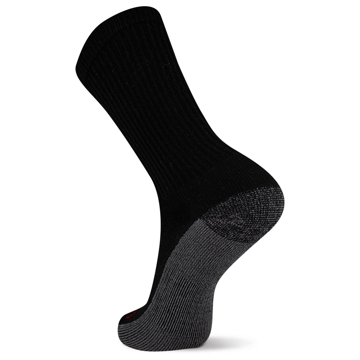 6-PK Cotton Comfort Steel-Toe Crew Sock, Black, dynamic
