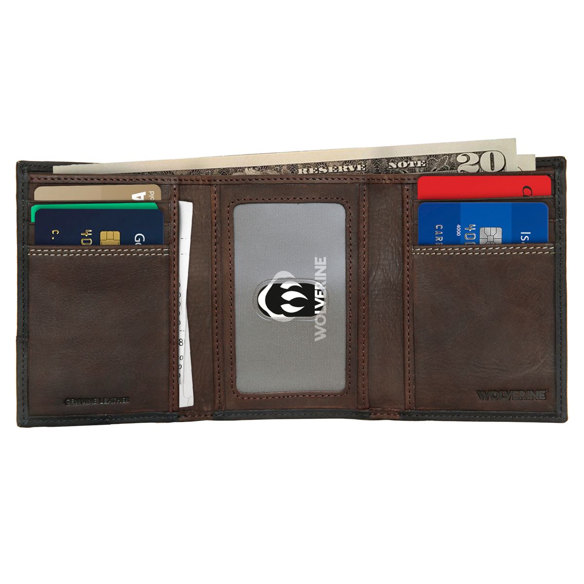 I-90 DuraShocks® Trifold Wallet, Black/Brown, dynamic 3