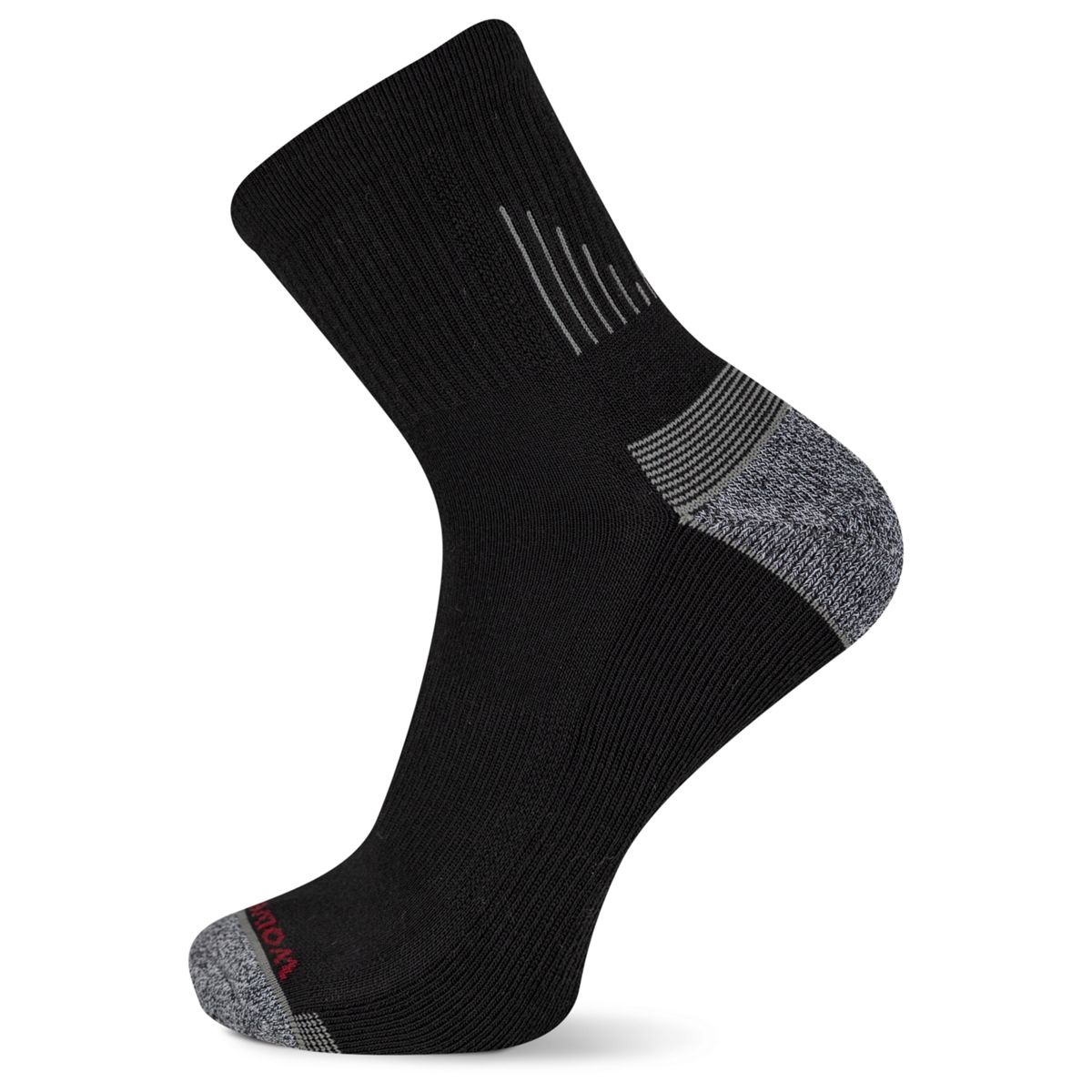 6-PK Performance Quarter Work Sock, Black, dynamic 1