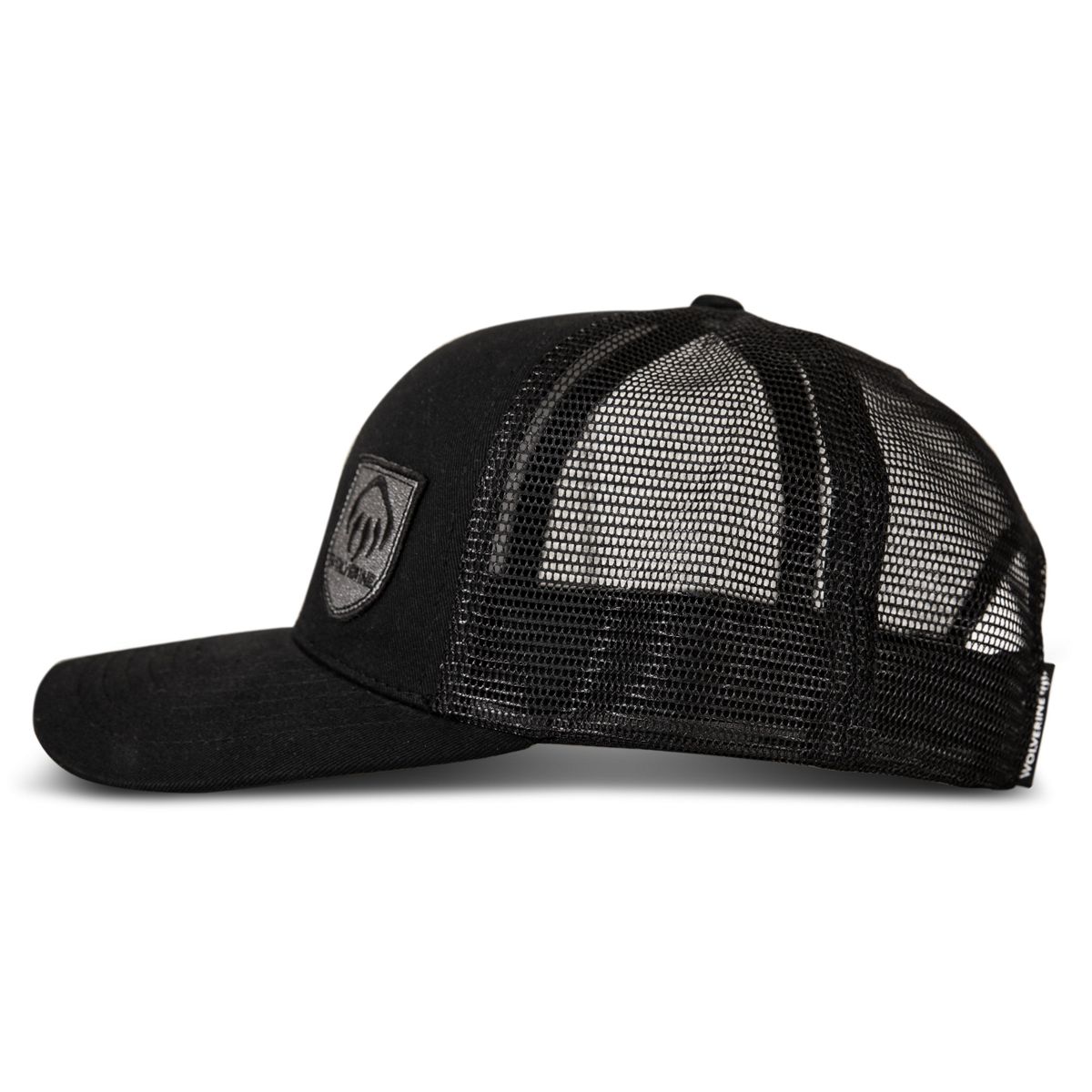 Claw Embroidered Shield Patch Trucker Cap, Black, dynamic 4