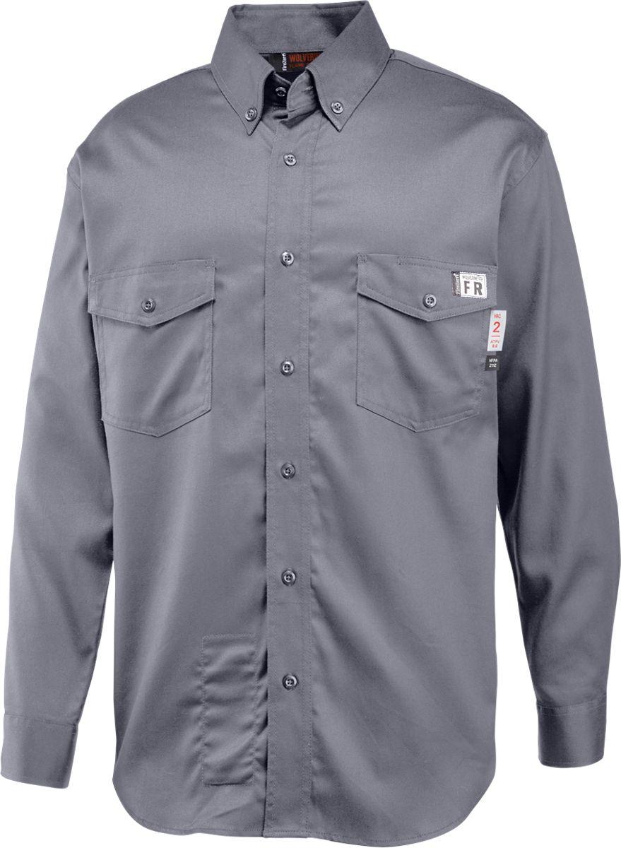 FireZerO Twill Long Sleeve Shirt - 3X, Lead, dynamic 1