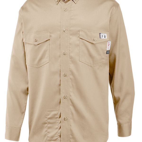 FireZerO Twill Long Sleeve Shirt - 3X, Khaki, dynamic