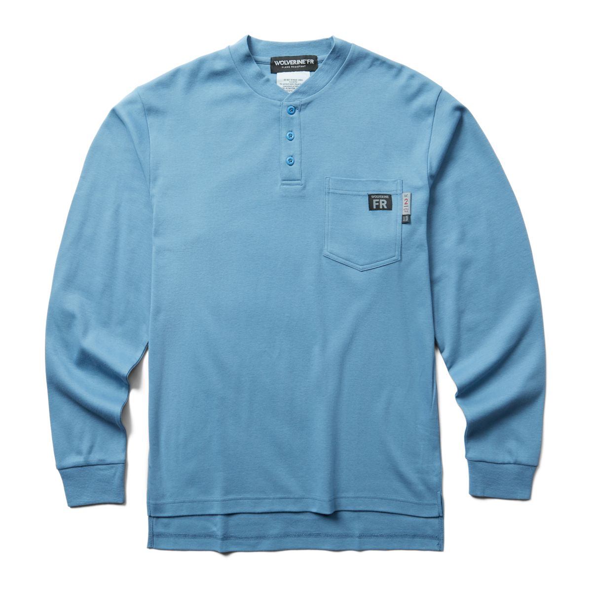 FR Long Sleeve Henley, Copen Blue, dynamic 1