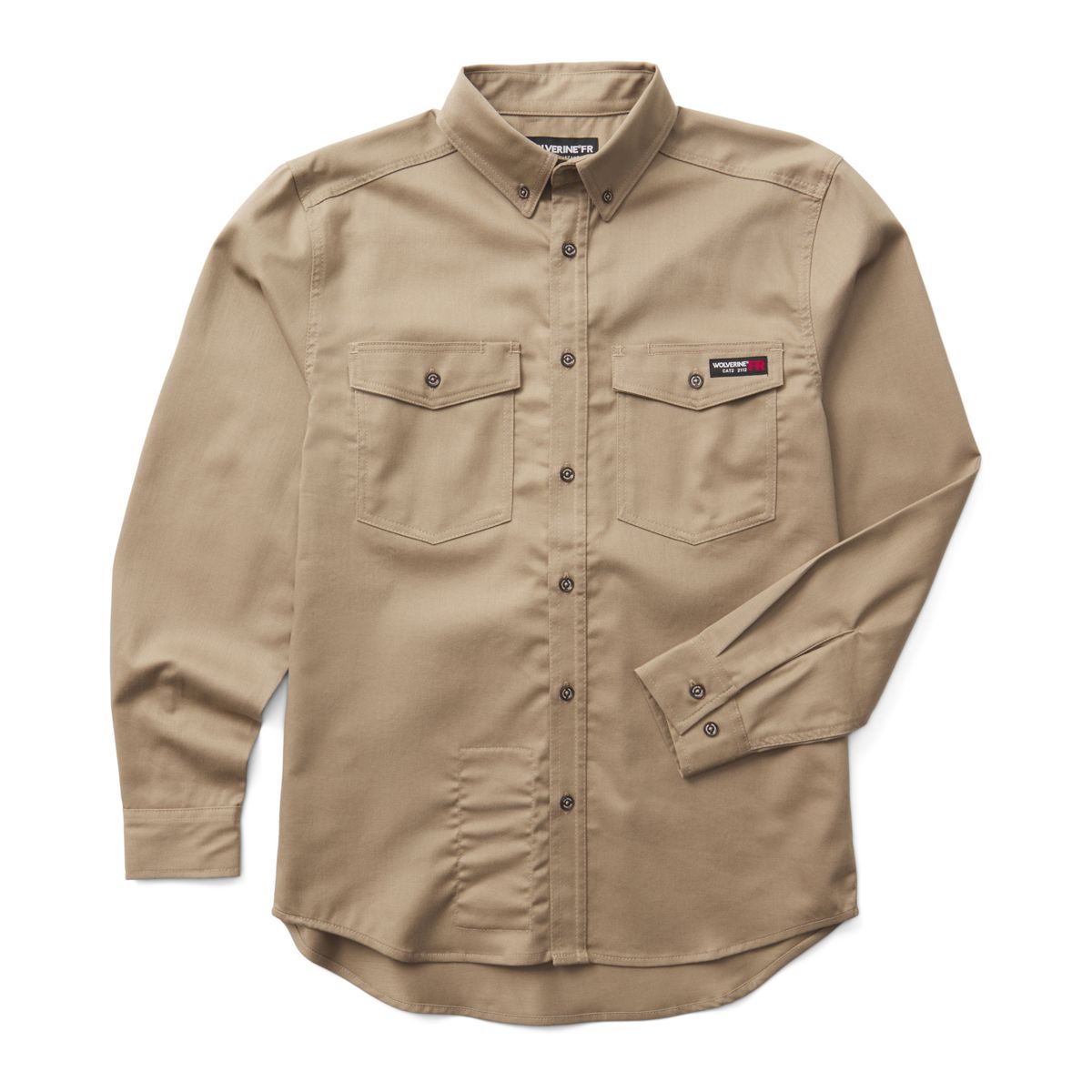 FR Twill Long Sleeve Shirt, Khaki, dynamic