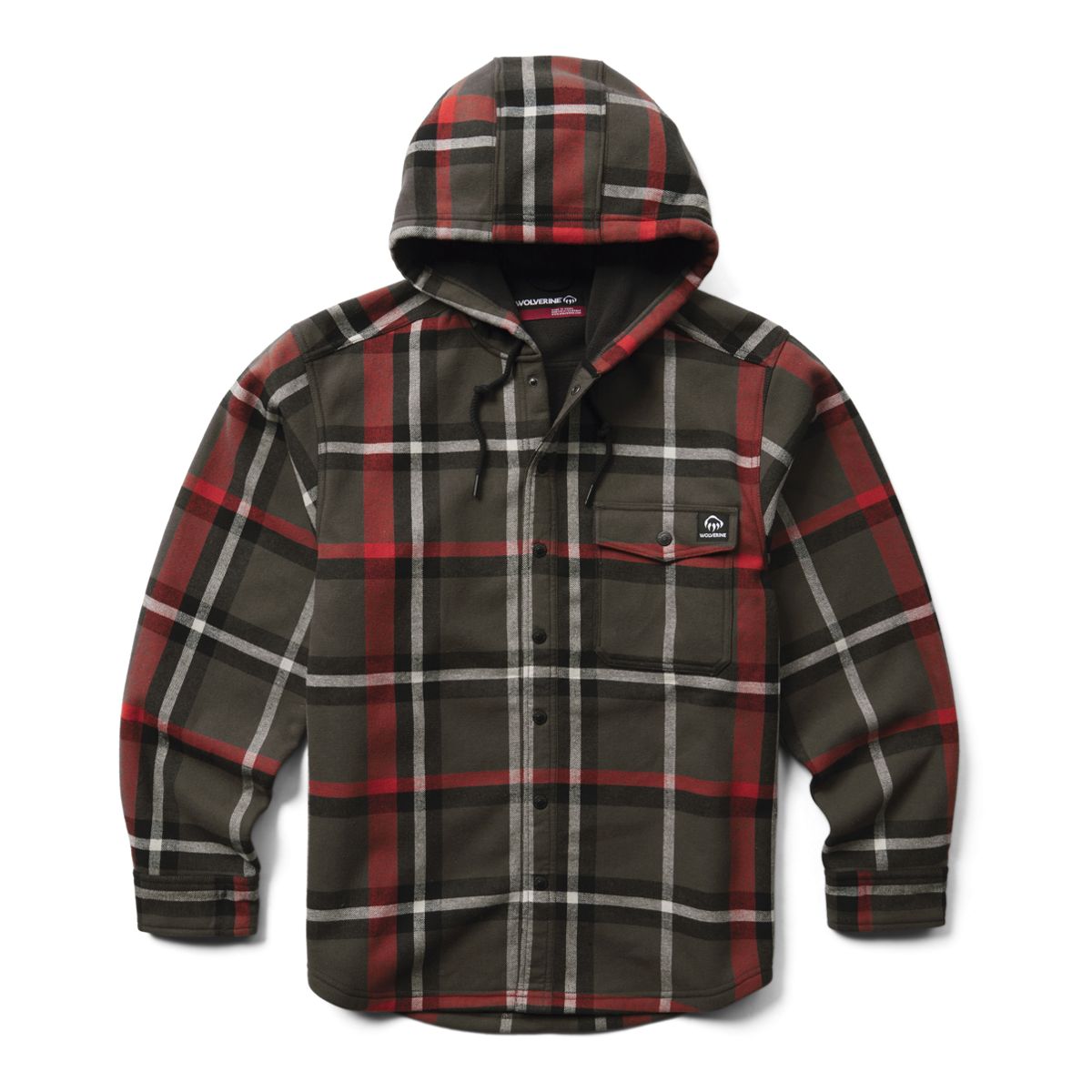 Bucksaw Hooded Flannel Shirt-Jac Big & Tall, Dust Plaid, dynamic 1