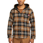 Bucksaw Hooded Flannel Shirt-Jac Big & Tall, Pecan Plaid, dynamic 2
