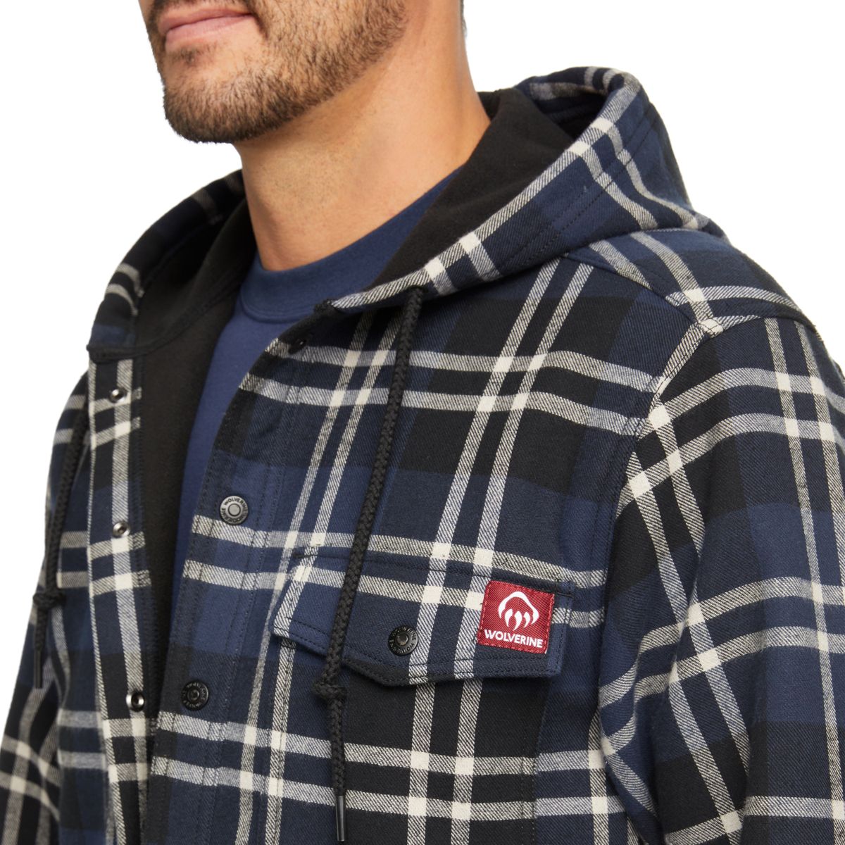 Bucksaw Bonded Shirt Jac, New Navy Plaid, dynamic 5