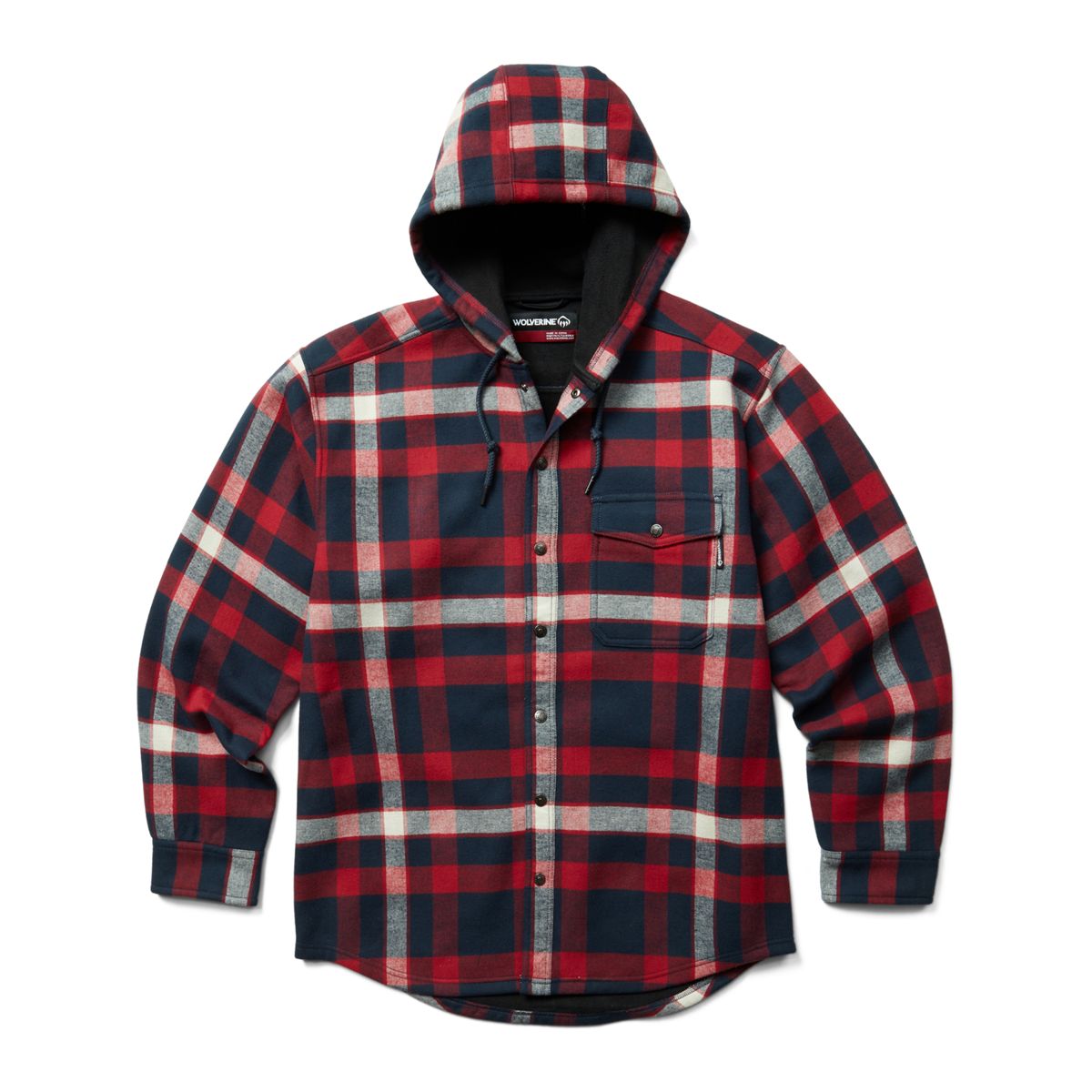 Blue flannel jacket online with hood