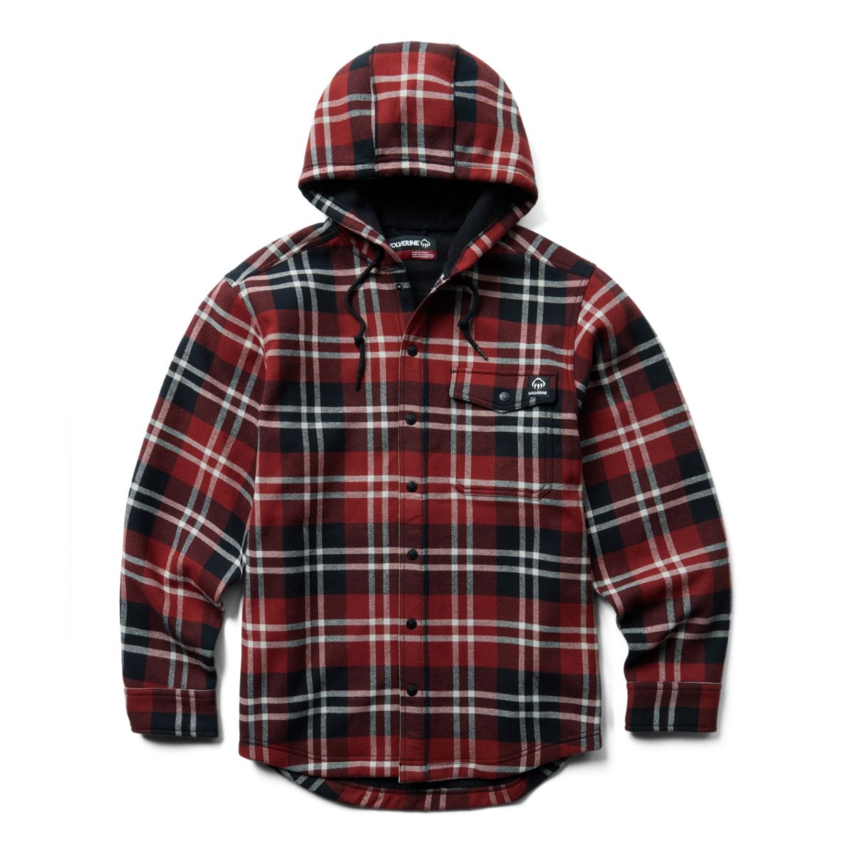 Red and black hot sale flannel with hood