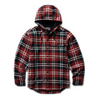 Bucksaw Hooded Flannel Shirt-Jac Big & Tall, Garnet Plaid, dynamic 1
