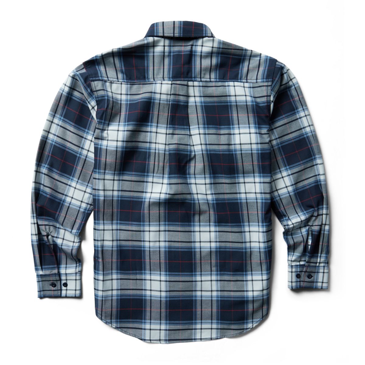 FR Plaid Long Sleeve Twill Shirt, Navy Plaid, dynamic 3