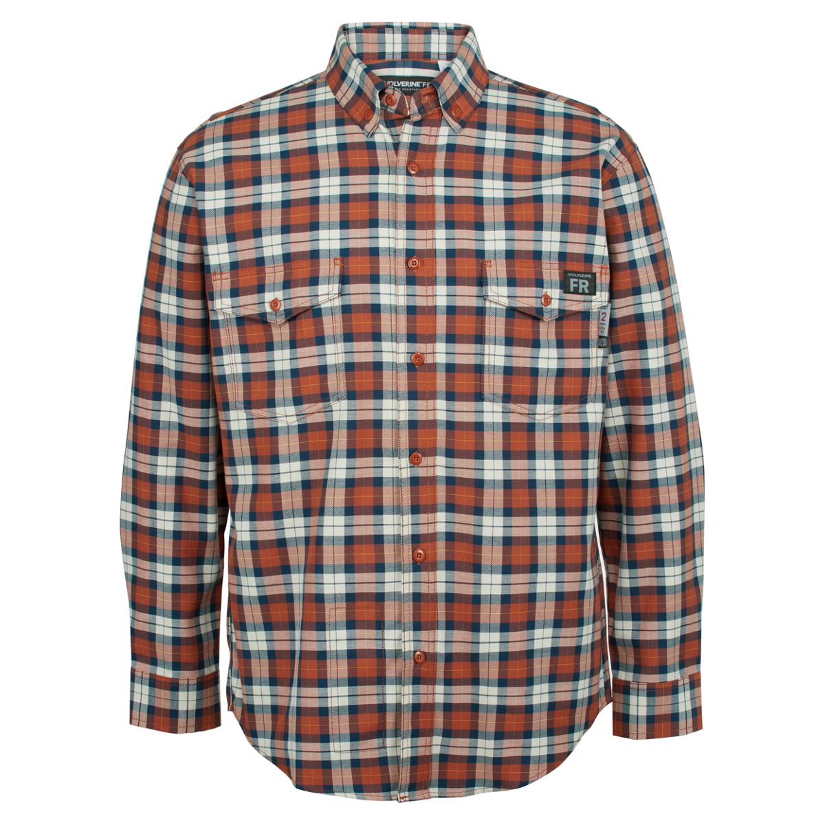 FR Plaid Long Sleeve Twill Shirt, Russet Plaid, dynamic 1