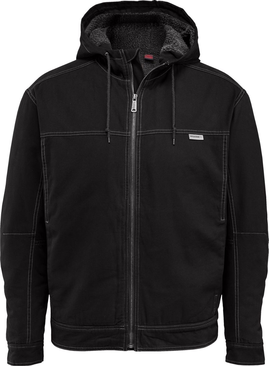 black sherpa hooded jacket