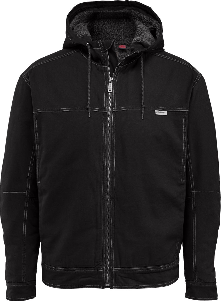 black sherpa jacket with hood