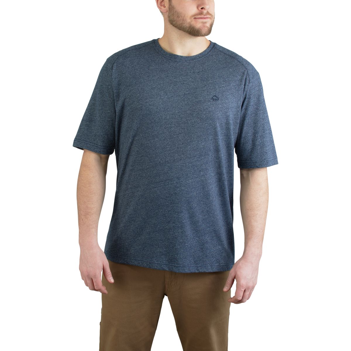 Edge Short Sleeve Tee, Navy Heather, dynamic 2