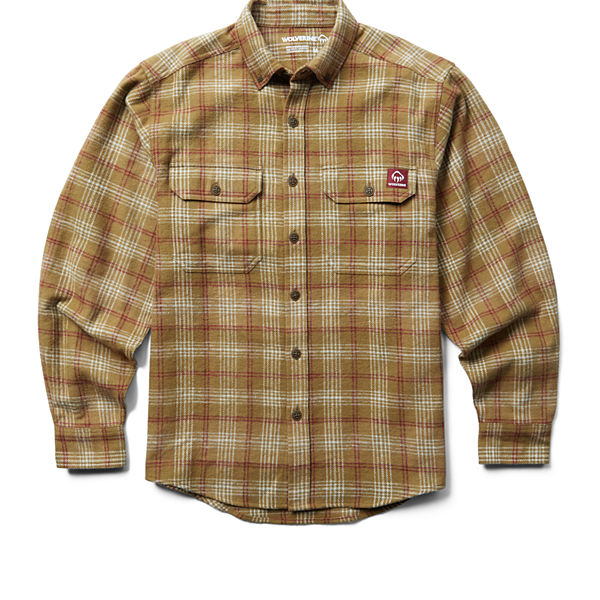 Glacier Heavyweight Long Sleeve Flannel Shirt (Big & Tall), Coyote Plaid, dynamic