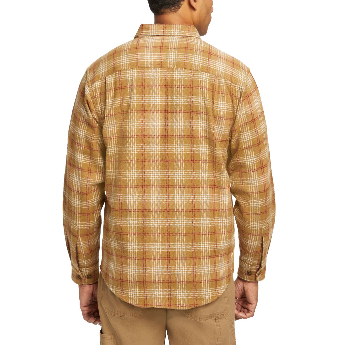 Glacier Heavyweight Long Sleeve Flannel Shirt, Coyote Plaid, dynamic 4
