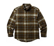 Glacier Heavyweight Long Sleeve Flannel Shirt, Chestnut Plaid, dynamic