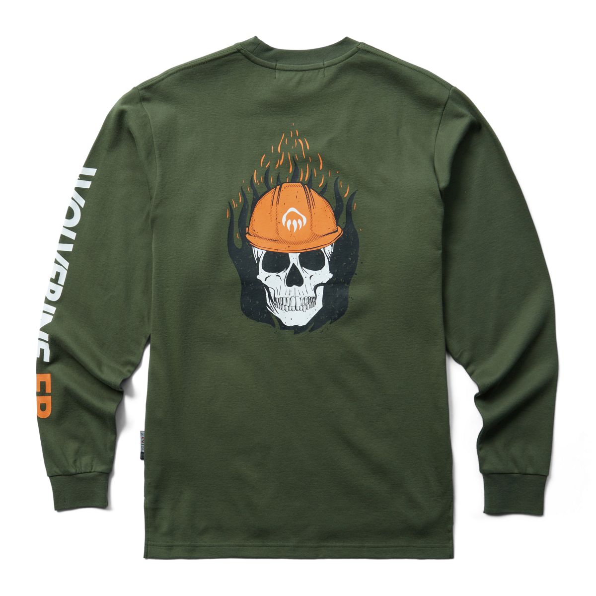 FR Long Sleeve Print Tee, Grove Flame Skull, dynamic 2