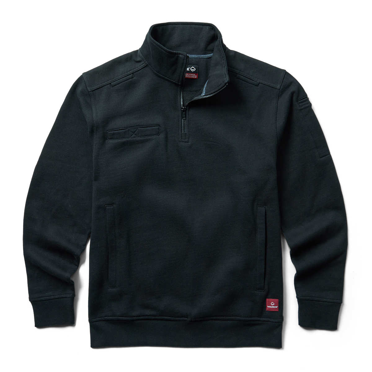 Job Shirt Quarter Zip, Black, dynamic 1