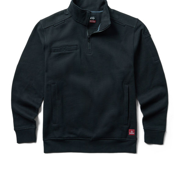 Job Shirt Quarter Zip, Black, dynamic