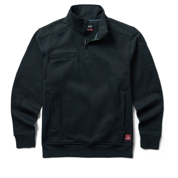 Job Shirt Quarter Zip, Black, dynamic