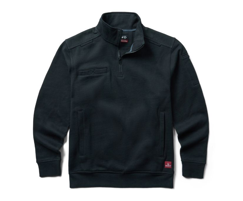 Job Shirt Quarter Zip, Black, dynamic 1