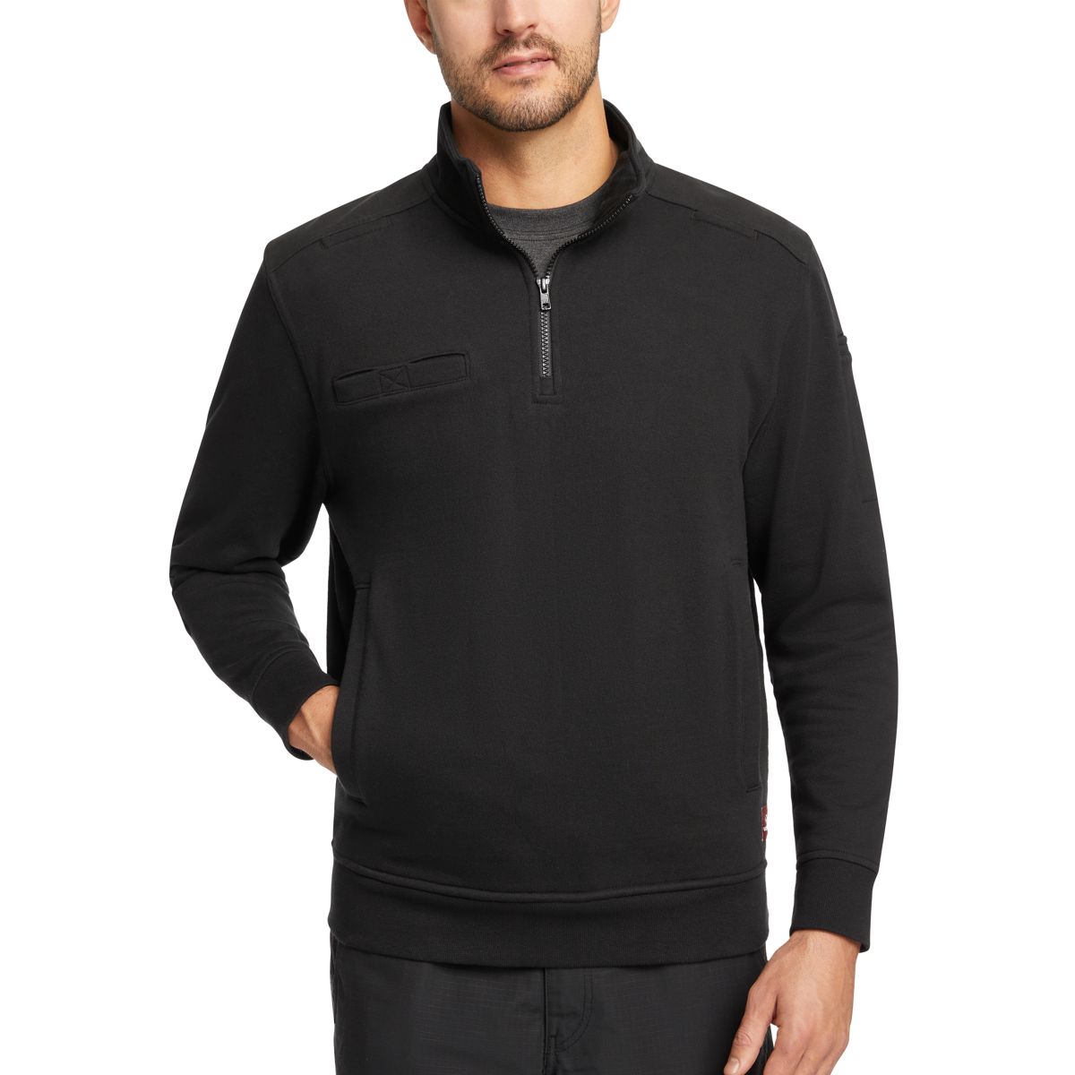 Job Shirt Quarter Zip, Black, dynamic 2