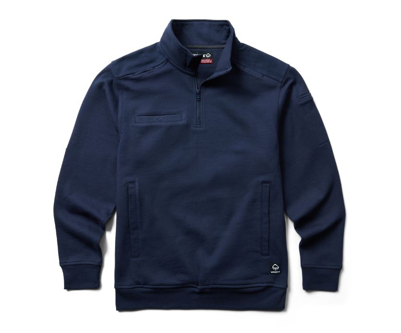 Job Shirt Quarter Zip, Dark Navy, dynamic 1