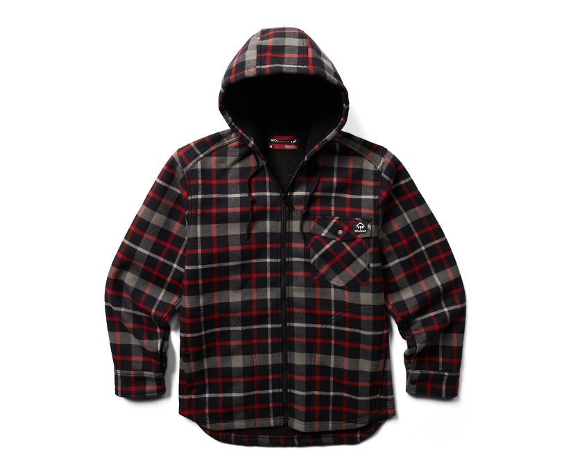 Bucksaw Sherpa Shirt Jac, Dark Red, dynamic 1