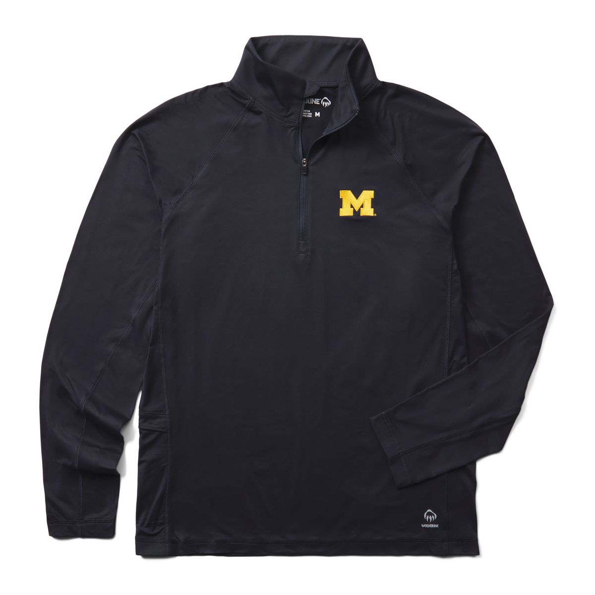 Wolverine x Valiant University of Michigan Sun-Stop Eco Half Zip, Dark Navy, dynamic