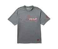 Traditional Fit Short Sleeve Graphic Tee, Pewter Heather Americana, dynamic