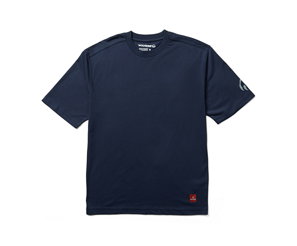 Traditional Fit Short Sleeve Graphic Tee, Navy Back Flag, dynamic