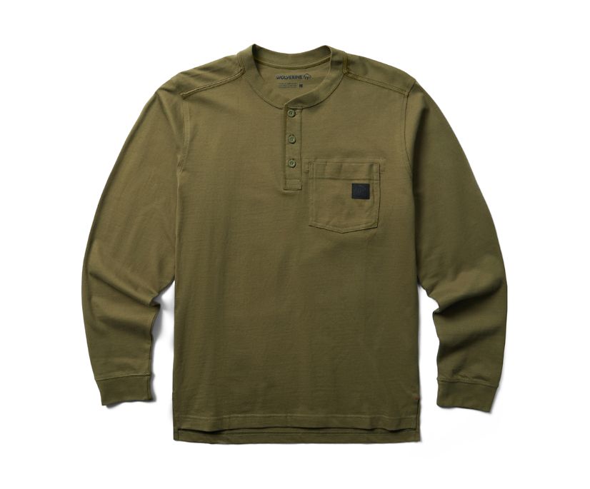 Guardian Cotton™ Long Sleeve Henley, Uniform, dynamic 1