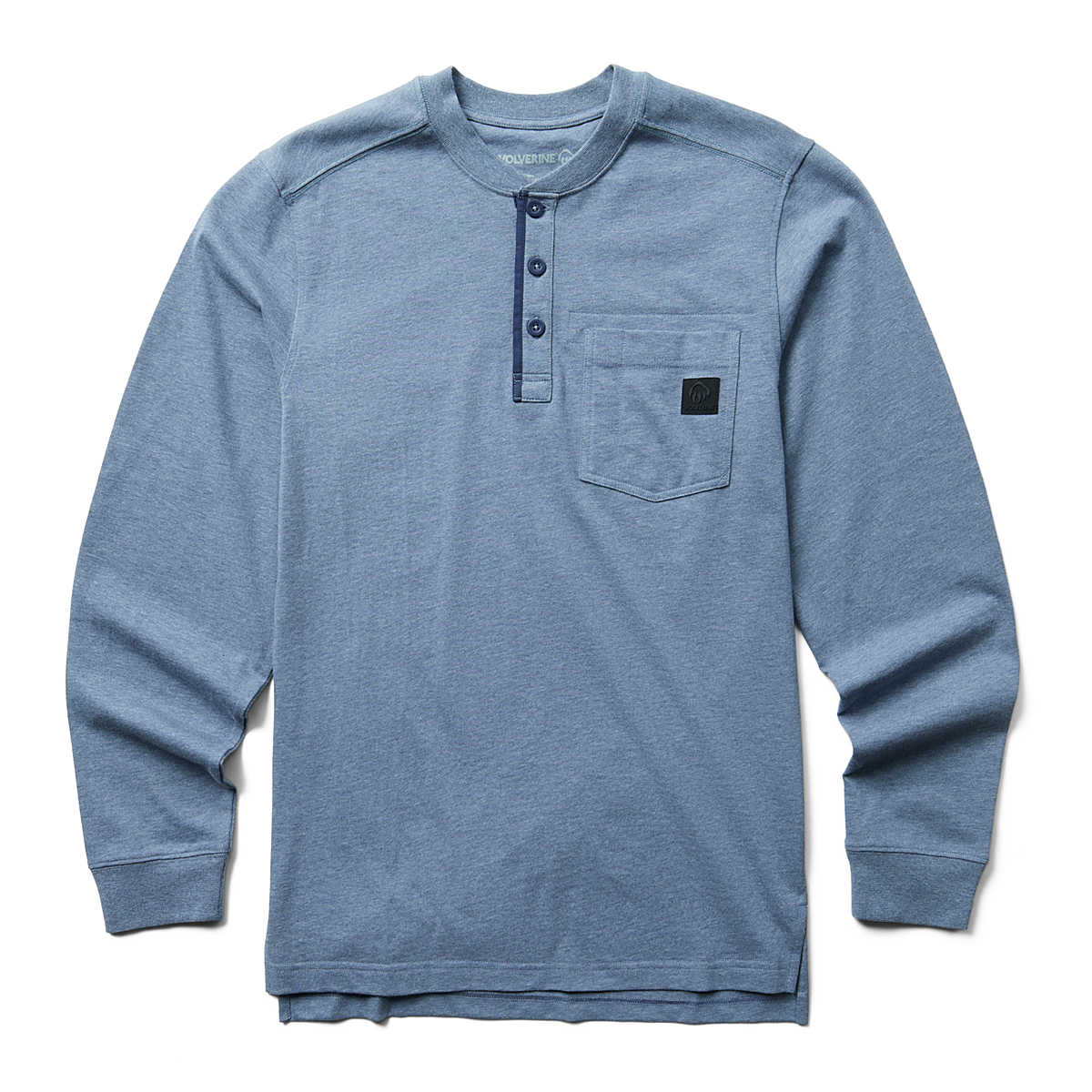Guardian Cotton™ Long Sleeve Henley, Blue Heather, dynamic 1