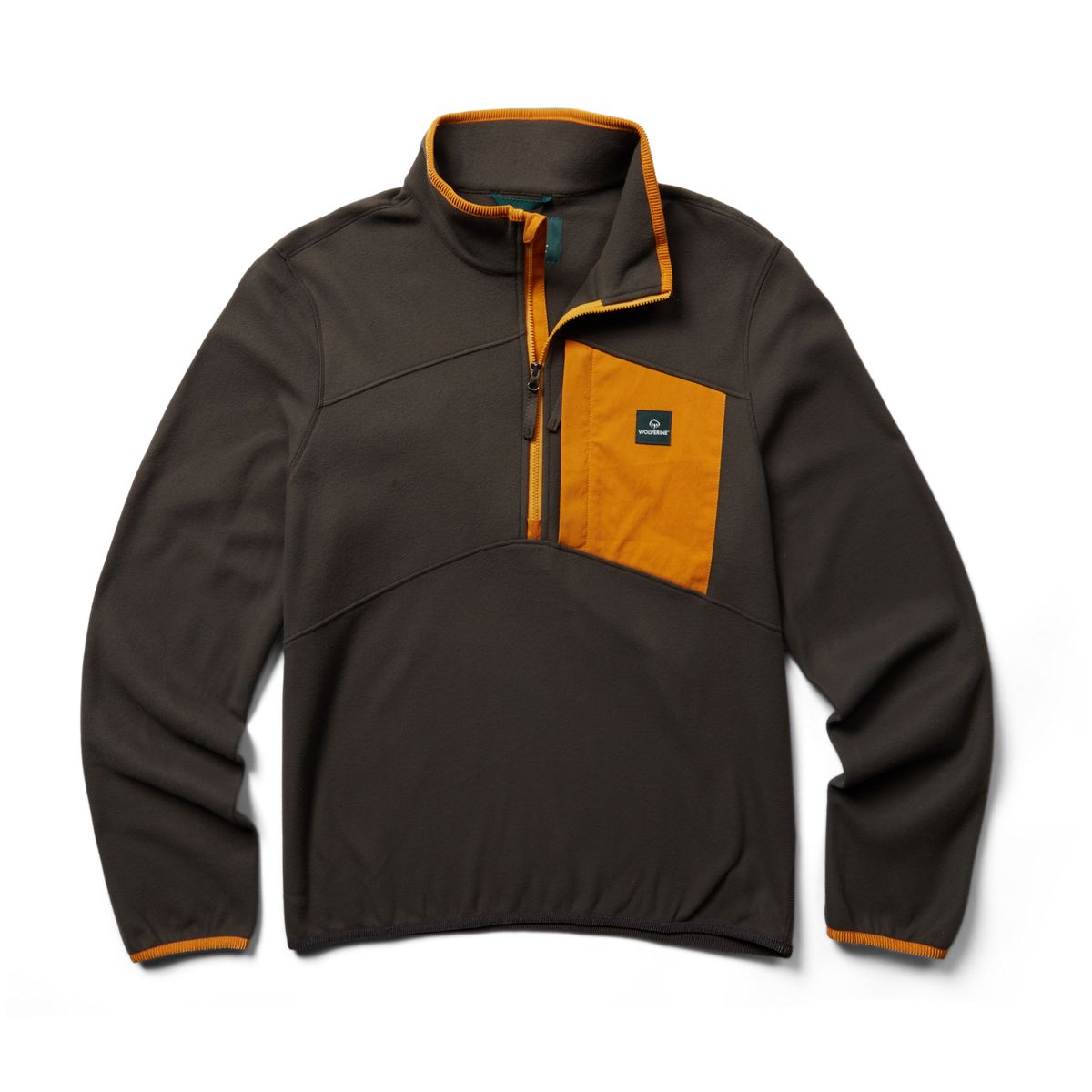 Polar Fleece 1/4 Zip, Charcoal, dynamic 1