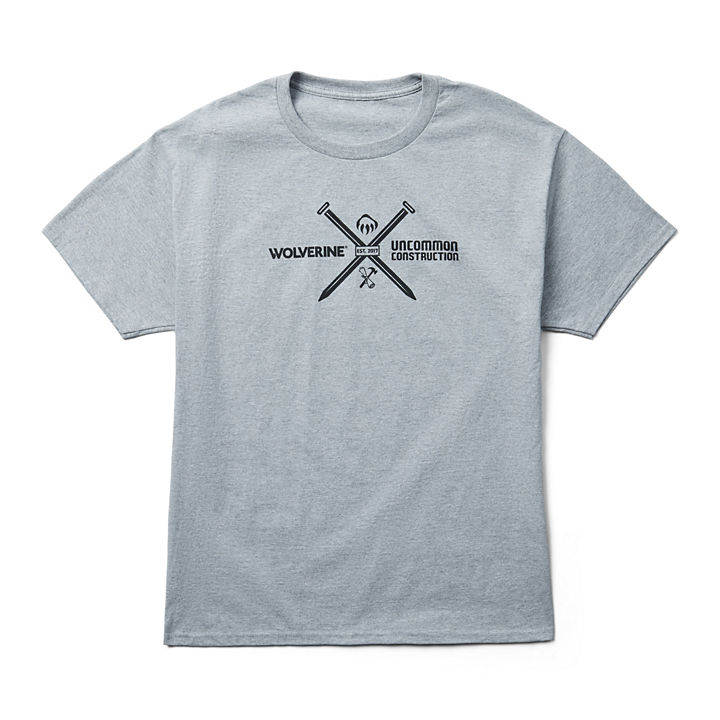 unCommon Construction Collection – Short Sleeve Graphic Tee, Grey Heather, dynamic
