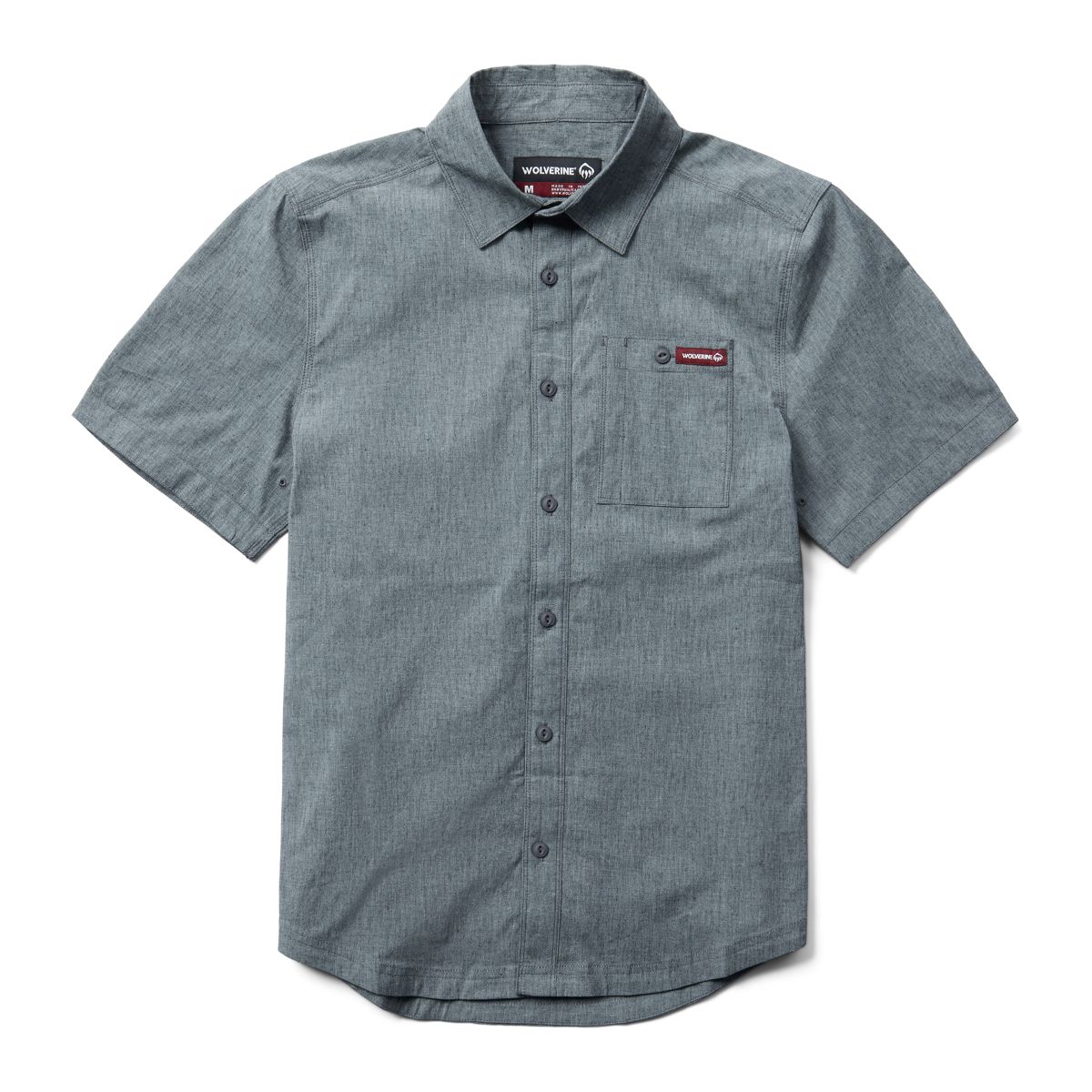 Grayson II Short Sleeve Chambray Shirt, Onyx, dynamic 1