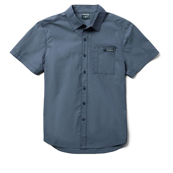 Grayson II Short Sleeve Chambray Shirt, Blue Chambray, dynamic