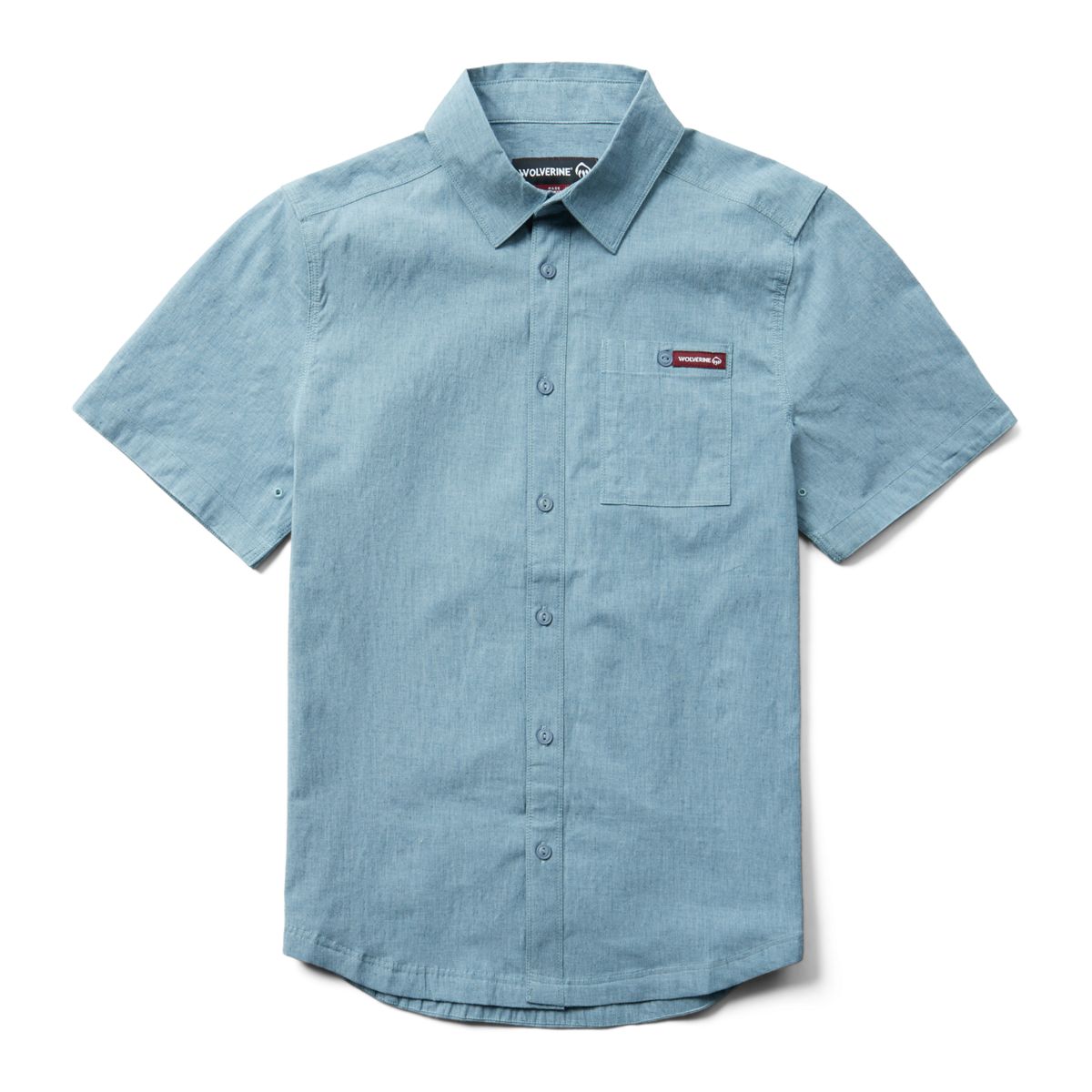 Grayson II Short Sleeve Chambray Shirt, Blue Shadow, dynamic