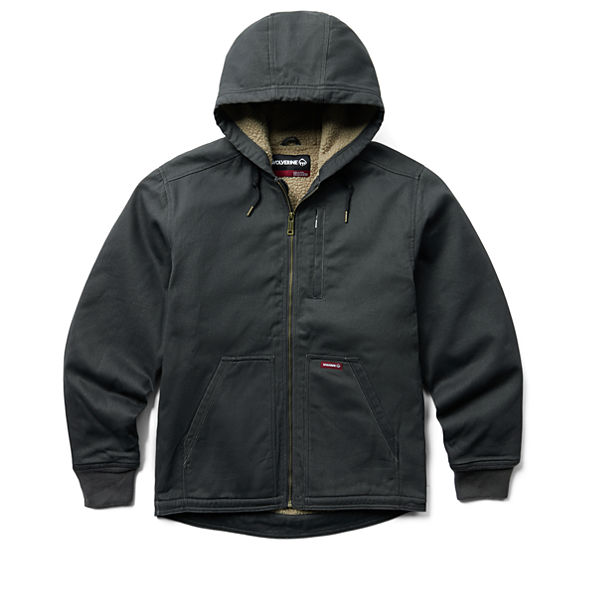 Upland Sherpa Lined Hooded Jacket, Black, dynamic